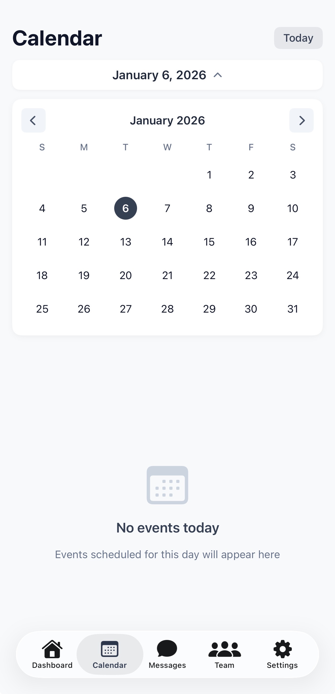 FieldFlow Calendar on iPhone